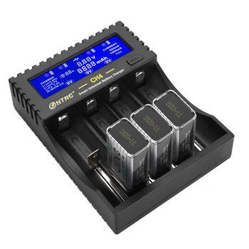 HTRC 4 Slots) Baterijos Kroviklį LCD Smart Įkroviklis Li-ion Gyvenimo Ni-MH Ni-CD AA/AAA/26650/6F22/16340/9V 18650 Baterija, Įkroviklis