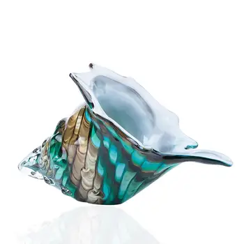 H&D 9.4 colių Spalvinga Sea Shell Amatų Handblown meninio Stiklo Jūrmylių Myli Statulėlės, Kolekcines, Dovana Ornamentu Namų Darbalaukio Dekoras