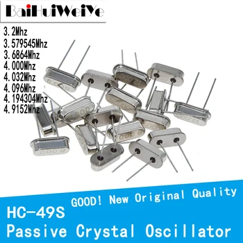 10VNT/DAUG HC-49S Kvarco Kristalo (Rezonatoriaus Pasyvus Generatorius HC 49S 3.2 Mhz 3.579545 Mhz 3.6864 Mhz 4.000 Mhz 4.032 Mhz 4.096 Mhz