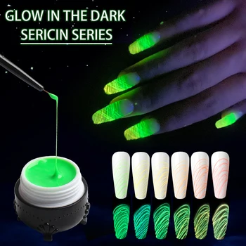Liuminescencinės Neon Vielos Piešinys Glow-in-tamsiai Gelis Nagų lakas Pusiau Perma Šviesos UV Lakas Šilko Creative Nails Manikiūro