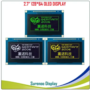 Nekilnojamojo OLED Ekranas, 2,7 Colio 128*64 12864 Grafinis LCD Modulis Ekranu LCM Ekrano SSD1325 Valdytojas Paramos Lygiagrečiai SPI