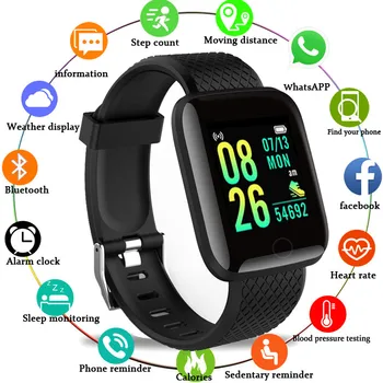 116Plus Smart Apyrankę Sporto Bluetooth Smartband Širdies ritmo Tracker Smart Laikrodžiai D13 Smart Touch Ekranas atsparus Vandeniui Žiūrėti
