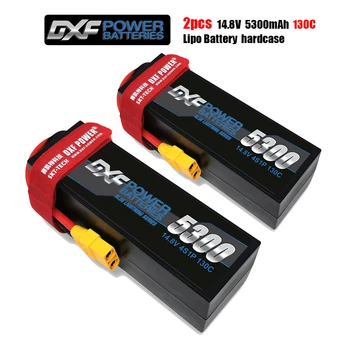 DXF 4S LiPo Baterija 14.8 V 5300mAh 130C-260C Hardcase XT60 RC 1/10 Masto Trx Stampede Automobilį