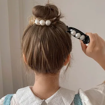 Naujas Perlas Kristalų Plaukų Clips Moterų Galvos Apdangalas Derliaus Gėlių Lankas Plaukų Segtukai Mados Plaukų Žnyplės Merginos Plaukų Aksesuarai, Galvos Apdangalai