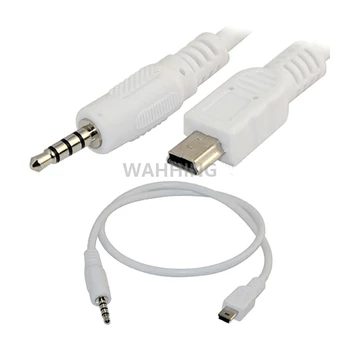 Mini USB 3,5 mm lizdas, Stereo-Plug Kabelio Adapteris Automobilių Hifi AUX Audio Kabelis MP3 MP4 50cm HY1267