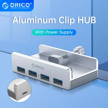 ORICO Aliuminio 4 Prievadai USB 3.0 Įrašą centras su Maitinimo Didelės Spartos 5GBPS Duomenų Perdavimo MAC OS PC (MH4PU-P)