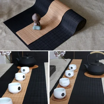 Japoniško stiliaus Stalo Runner Bambuko Kavos staliukas Vėliavos Modernių Namų Kambarį Rankų darbo Bambuko Užuolaidos