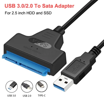 USB 3.0 SATA Kabelis Sata Į USB 3.0 Adapteris, IKI 6 Gb / s Paramos 2.5 Colio Išorinis SSD HDD Kietąjį Diską 22 Pin Sata III A25 2.0 Nauja