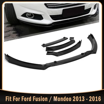 3PCS Automobilio Bamperio Splitter Lūpų Spoileris, Difuzorius Wing Body Kit apsaugos Ford Fusion, Mondeo 2013 - 2016 Matinė Juoda