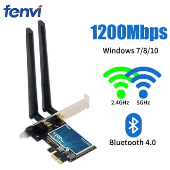 Darbalaukio Bluetooth, WiFi, Kortelių AC1200Mbps Belaidžio WiFi Tinklo plokštė PCIe 5 ghz/2.4 GHz Dual Band 