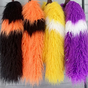moteriški kailiniai paltai Spalvinga Furry ėriukų vilnos dirbtiniais kailiais megztinis moteriška Shaggy avikailio kailis žiemą dirbtinio kailio striukė