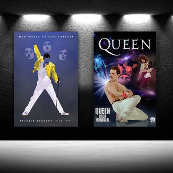 Freddie Mercury 1986 Karalienė Legendery Dainininkas Star Plakatas HD Gražus Drobė Spausdinti Plakato Miegamojo Puošimas Sporto Office Kambario Dekoro Plakatas