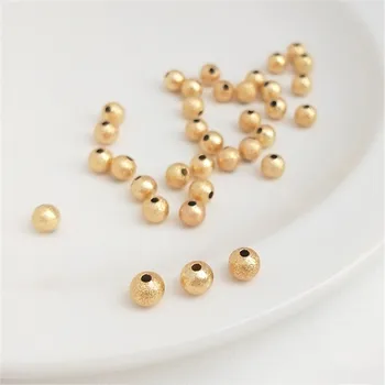 14K Aukso Užpildytas Sidabrą, Matinio aukso granulių smėlio paviršiaus apvalios granulės prarasti granulių 