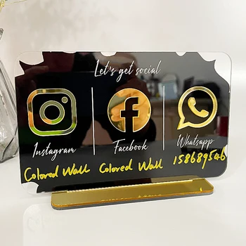 Socialinio Verslo Pasirašyti Akrilo Socialinės Žiniasklaidos Plokštė Insgream Facebook Whatsapp Aukso Pieštuku Nemokamai